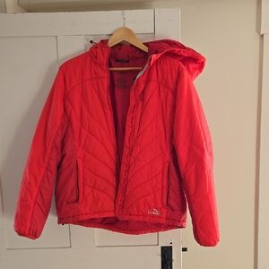 LL Bean Red Puffer Jacket Large